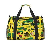 WZYCWB Leopard in a leather jacket Handheld travel bag weekend bag fitness yoga bag suitable for fitness and other scenarios, Jamaican Elements, One Size