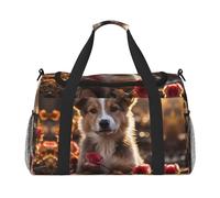 WZYCWB Leopard in a leather jacket Handheld travel bag weekend bag fitness yoga bag suitable for fitness and other scenarios, Dogs And Roses, One Size