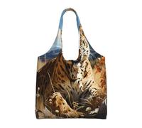 WZYCWB Leopard in search of prey Printed Single Shoulder Commuter Canvas Bag, Grocery Shopping Bag, Daily Use Canvas Bag