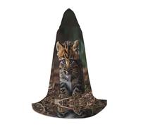 WZYCWB Leopard kitten M Patterned Hooded Cape Cosplay Costume - Holiday Party Costume Props