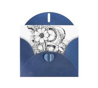 WZYCWB Letter B made of flowers Blue Printed Holiday Cards - Perfect for heartwarming holiday greetings