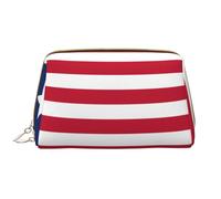 WZYCWB Liberian flag Portable leather cosmetic bag, travel carry-on cosmetic bag with pocket, large capacity cosmetic storage bag, White, One Size, White, One Size