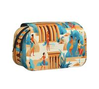 WZYCWB life of the ancients Printing Portable Pencil Case ideal for organizing pens in the office or storing makeup brushes