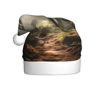WZYCWB Light in the Forest Adult Christmas hat, unisex, Santa Claus, Christmas, Halloween, holiday party adult plush Christmas hat