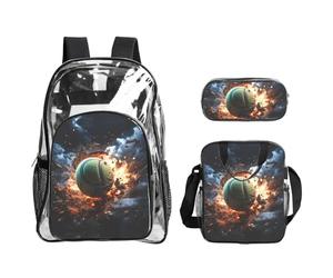 WZYCWB Lightning Fever Tennis Printed backpack set | Lunch bag and pencil case | Perfect for work, business trips, and vacations.