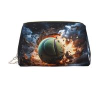 WZYCWB Lightning Fever Tennis Printed Leather Cosmetic Bag for Women - Stylish and Soft, Durable