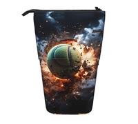 WZYCWB Lightning Fever Tennis Retractable Storage Container for Pen Holders, Makeup Brush Holders, or Coin Drawstring Bags.