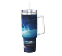 WZYCWB lightning in a flash Pattern ice cup - 40 ounce double-layer stainless steel vacuum cup, leak-proof and portable