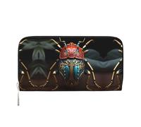 WZYCWB Lightning Tennis Leather clutch bags zipper wallets and card holders are perfect for travel or daily use, Colorful Beetle, One Size