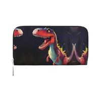 WZYCWB Lightning Tennis Leather clutch bags zipper wallets and card holders are perfect for travel or daily use, Big-mouthed Dinosaur, One Size