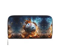 WZYCWB Lightning Tennis Leather clutch bags zipper wallets and card holders are perfect for travel or daily use, Hot Baseball, One Size