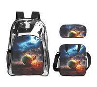 WZYCWB Lightning Tennis Printed backpack set | Lunch bag and pencil case | Perfect for work, business trips, and vacations.