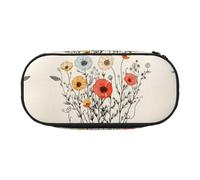 WZYCWB Linear Flower Large Capacity Pencil Bag - Multifunctional Storage Box, Portable and Durable Pencil Bag for Office and School Supplies