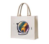 WZYCWB Lion in the mirror Printed three-dimensional canvas tote bag suitable for travel, work, fitness, camping and beach carrying