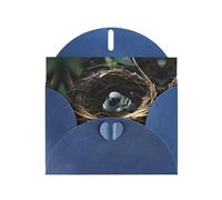 WZYCWB Little bird nest Printed Blue Pearlescent Paper Holiday Card with Envelope. Suitable for birthday wishes wedding congratulations and condolences.