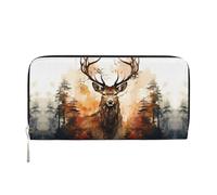 WZYCWB Little Deer Forest Printed zippered wallet perfect for travel, business, and everyday wear. Holds cell phones and cash.
