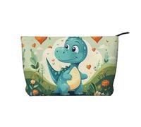 WZYCWB Little Dinosaur in Green Grass Patterned Toiletry Storage Bag, Essential for organizing Cosmetics and Skincare Products.