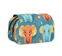 WZYCWB Little Elephant Blossom Printing Portable Pencil Case ideal for organizing pens in the office or storing makeup brushes