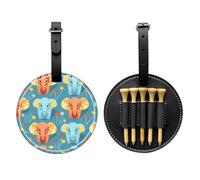 WZYCWB Little Elephant Blossom Special Printed Golf tee Storage Bag - Portable Hanging Buckle Design