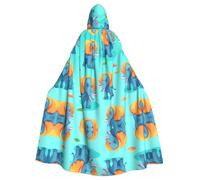 WZYCWB Little Elephant with Big Ears Patterned ball cape, adult extended wizard robe, masquerade costume, carnival theme party dress
