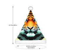 WZYCWB Little fat tiger head Printed Santa hat, suitable for Christmas parties, New Year's Eve parties, and stage performances.