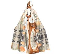 WZYCWB Little Fresh Deer Patterned ball cape, adult extended wizard robe, masquerade costume, carnival theme party dress