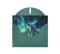 WZYCWB Little Polar Bear Dark Green Printed Holiday Cards - Perfect for heartwarming holiday greetings