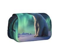 WZYCWB Little Polar Bear Printing Portable Pencil Case ideal for organizing pens in the office or storing makeup brushes