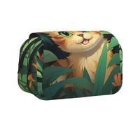WZYCWB Lively cartoon cat Printing Portable Pencil Case ideal for organizing pens in the office or storing makeup brushes