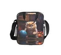 WZYCWB Lively Persian Cat Transparent Shoulder Bag Lunch Handbag with Zipper and Shoulder Strap for Women Men Work Shopping