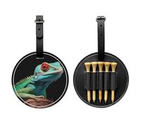 WZYCWB Lizard on a Branch Special Printed Golf tee Storage Bag - Portable Hanging Buckle Design