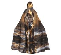 WZYCWB Lone Hyena Patterned hooded cape, robe Cosplay costume for men and women, Halloween adult role play costume