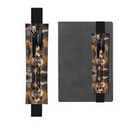 WZYCWB Lone Hyena Printed Large-Capacity PVC Pen Holder + Creative Diary Pen Bag Set with Elastic Band Anti-Slip Design