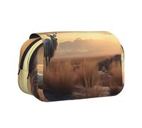 WZYCWB Lonely Animals Printing Portable Pencil Case ideal for organizing pens in the office or storing makeup brushes
