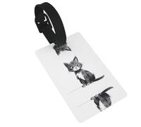 WZYCWB Lonely Cat Pattern Luggage Tags - Airplane Travel Accessories, Backpack and Luggage Tags