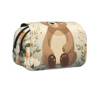 WZYCWB Lost Bear Printing Portable Pencil Case ideal for organizing pens in the office or storing makeup brushes