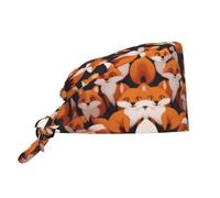 WZYCWB Lots of Cartoon Little Foxes Pattern Work hat - Super Sweat-Absorbent and Quick-Drying Fabric + Adjustable Design Black