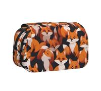 WZYCWB lots of cartoon little foxes Portable Pencil Case ideal for organizing pens in the office or storing makeup brushes