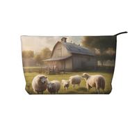 WZYCWB Lots of Cute Sheep Printed Cosmetic Storage Bag, Perfect for Business Trips and Travel.