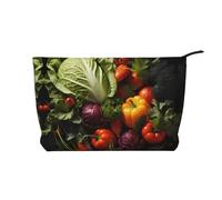 WZYCWB Lots of Fresh Vegetables Patterned Toiletry Storage Bag, Essential for organizing Cosmetics and Skincare Products.