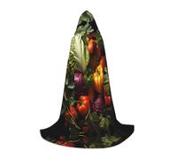 WZYCWB Lots of fresh vegetables Printed Medium Hooded Cape, Holiday Party Costume, Carnival Party Prop, Sizes S/M/L