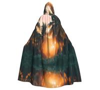 WZYCWB Lots of palm trees Halloween hooded cape, a stylish adult cape perfect for carnivals, themed parties, and masquerades.