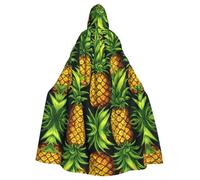 WZYCWB Lots of pineapplePatterned Hooded Cape Adult Robe Suitable for Family Gatherings Stage Performances Cosplay and Halloween Parties