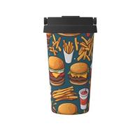 WZYCWB Lots of tasty food Printed insulated coffee cup - leak-proof design, suitable for commuting, office and travel insulated cup,