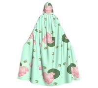 WZYCWB Lotus flowers waiting to bloom Printed adult party decoration cape, Halloween hooded cape, unisex Halloween, carnival, masquerade, role play