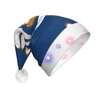WZYCWB Louisiana State Flag Adult New Year Christmas hat, with LED lights, unisex plush Christmas hat, New Year Christmas party gift
