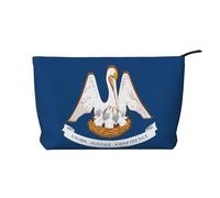 WZYCWB Louisiana State Flag Corduroy cosmetic bag, women's portable zipper handbag purse, suitable for travel and daily storage, cosmetics