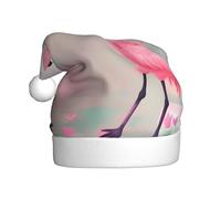 WZYCWB Love Flamingo Printed Santa Hats - Perfect for Christmas Eve, New Year's Eve, and Holiday Parties