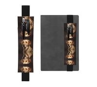 WZYCWB Lovely Labrador Printed Large-Capacity PVC Pen Holder + Creative Diary Pen Bag Set with Elastic Band Anti-Slip Design