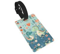 WZYCWB Lovely Little Dinosaur Baby Printed Luggage Tags - Waterproof and Durable Travel Tags